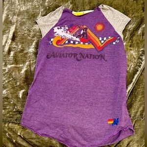 Aviator Nation Purple Tee with Unique Design